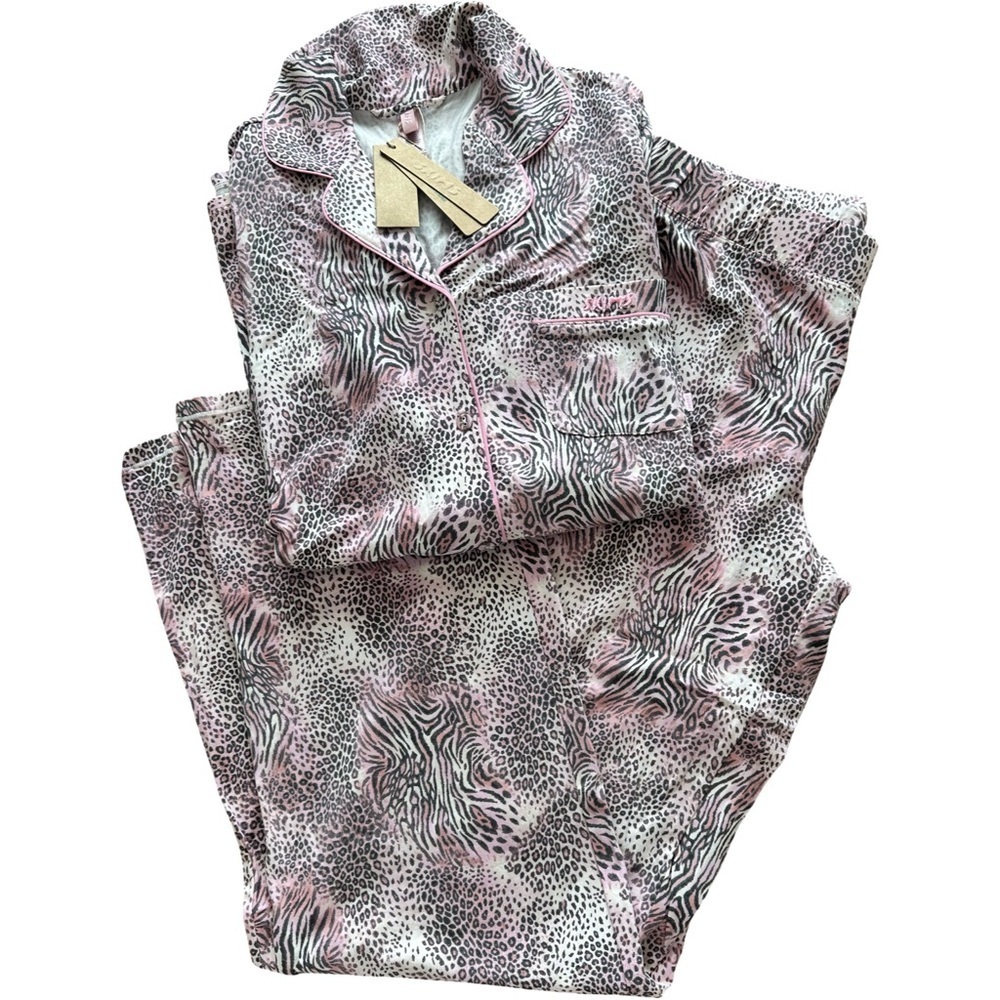 SKIMS NWT Women’s Long Sleep Set Bloom Mini Multi Animal Print - Picture 4 of 6